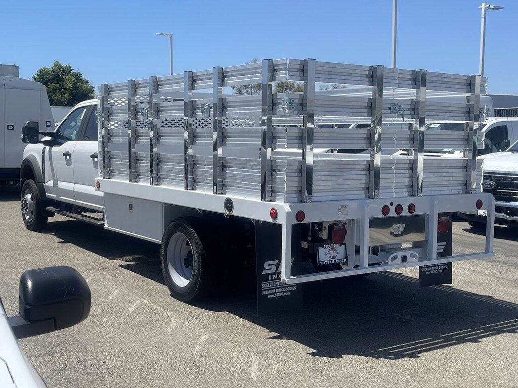 New 2024 Ford Super Duty F-450 DRW SCELZI 12' STAKE BED Truck Crew Cab