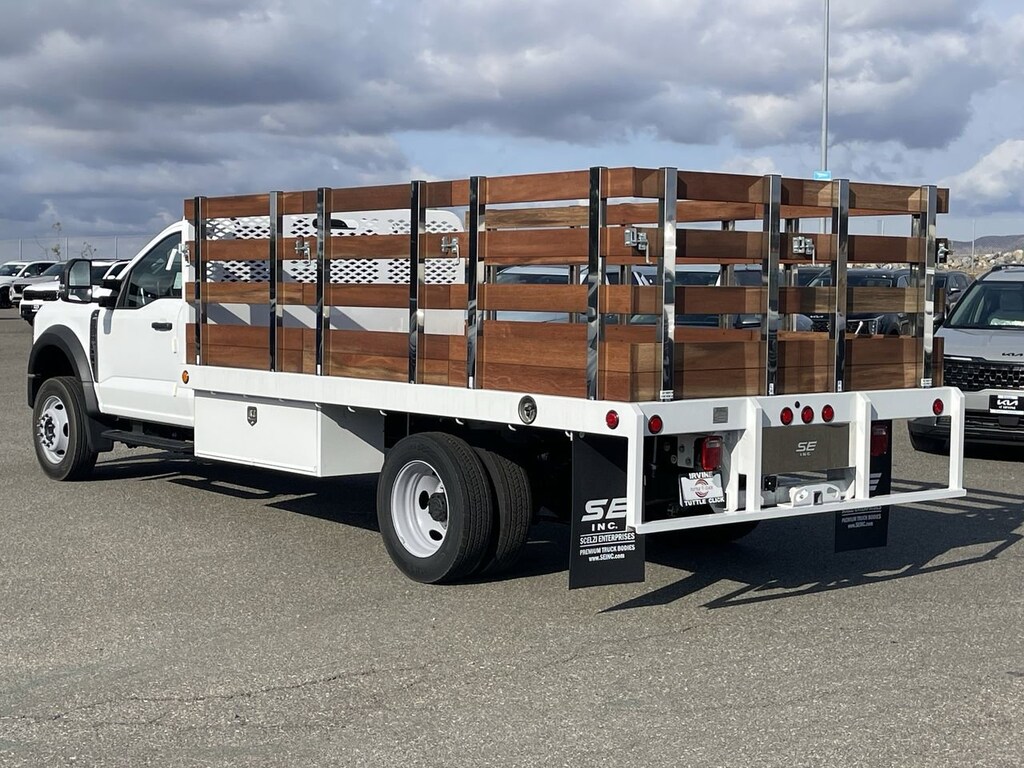 New 2024 Ford Super Duty F-550 DRW XL SCELZI 14' STAKE BED Truck Standard Cab