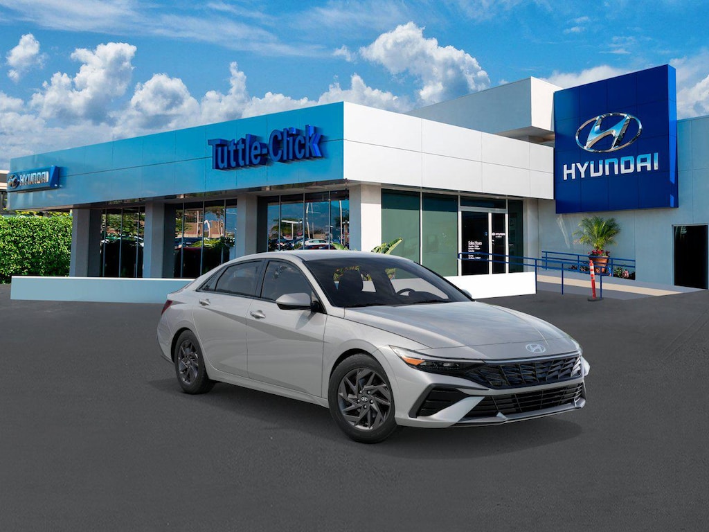 New 2026 Hyundai Elantra Hybrid Blue Sedan