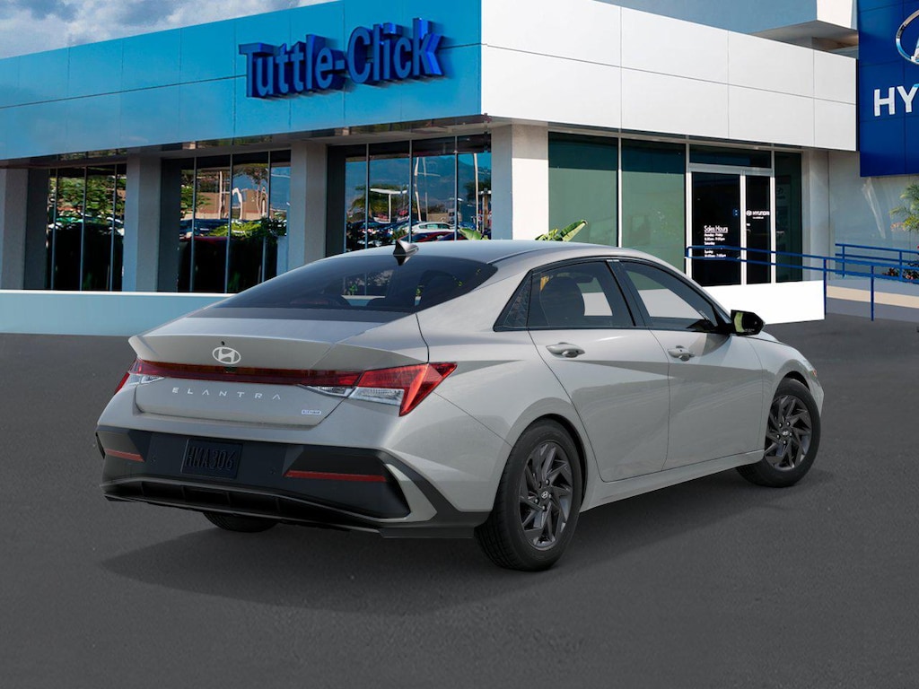 New 2026 Hyundai Elantra Hybrid Blue Sedan