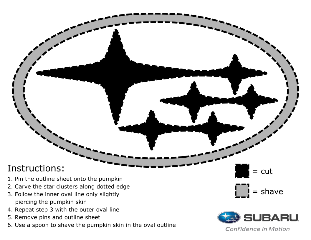 Subaru Logo Pumpkin Carving Stencil