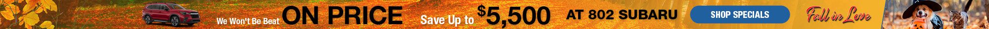 802 Subaru’s Fall In Love Event – Save Big on New Subaru Models in Central Vermont with Lease & MSRP Offers