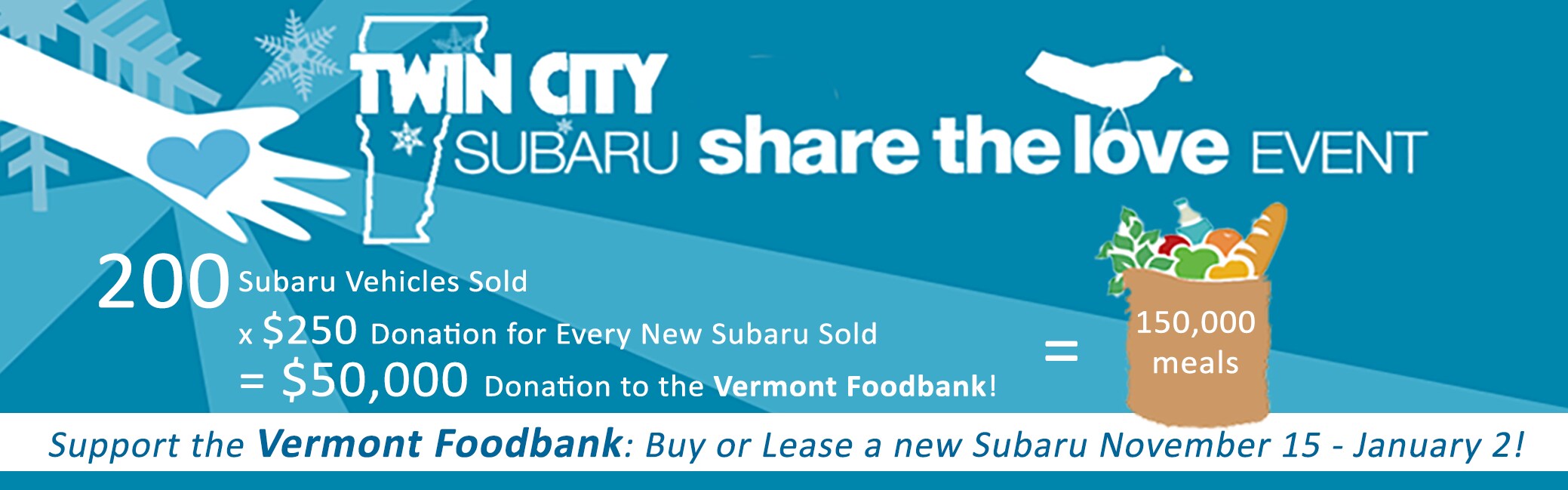 Subaru Share the Love Event Vermont Foodbank