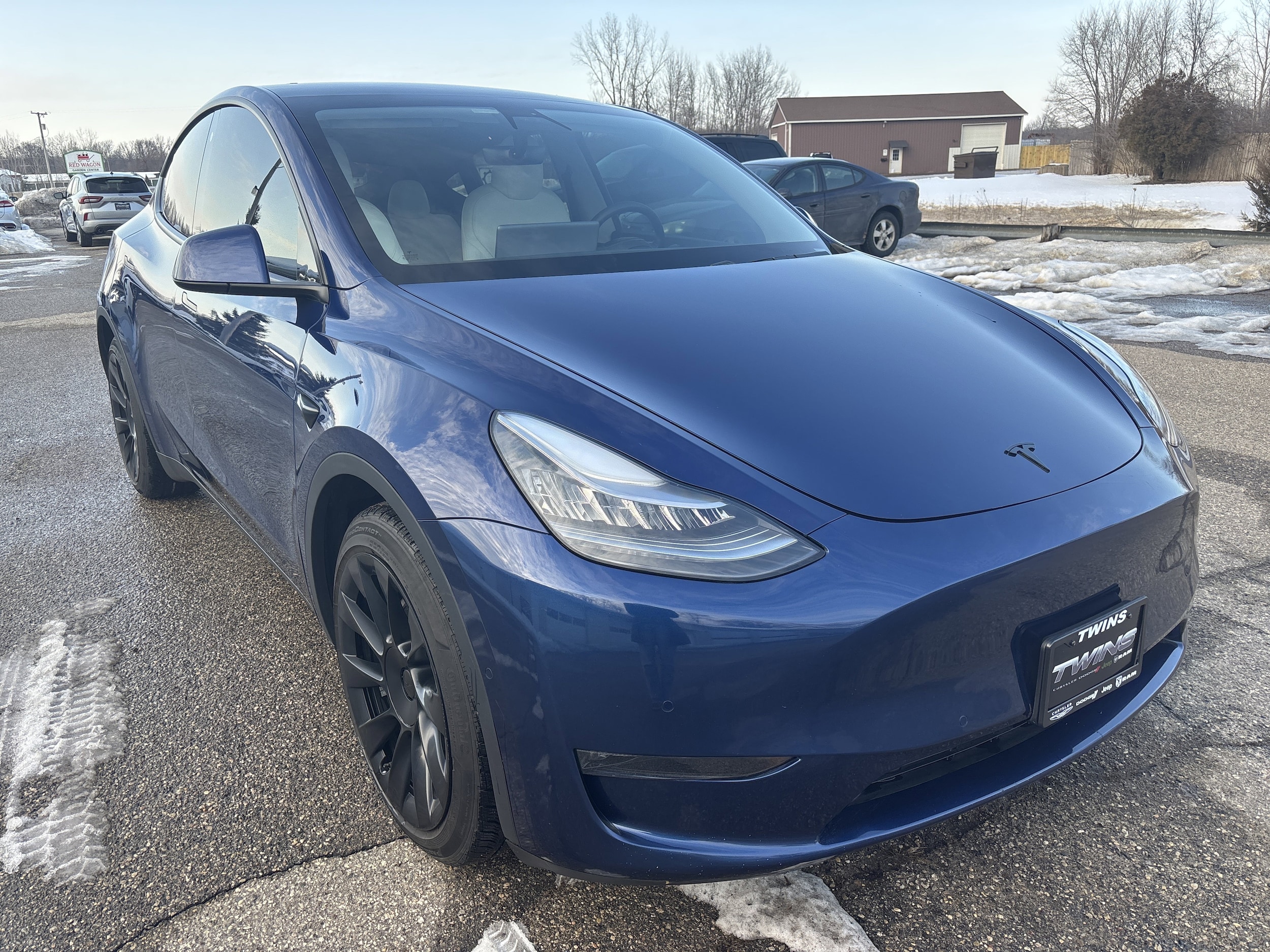 Used 2021 Tesla Model Y Long Range with VIN 5YJYGDEE9MF075071 for sale in Wayland, MI
