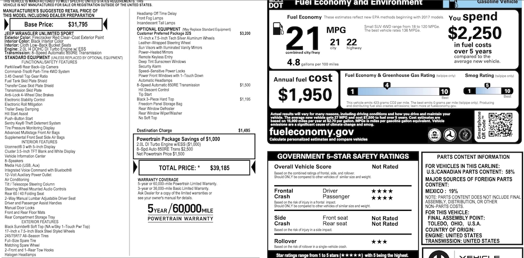 Used 2020 Jeep Wrangler Unlimited Sport S Sport S 4x4