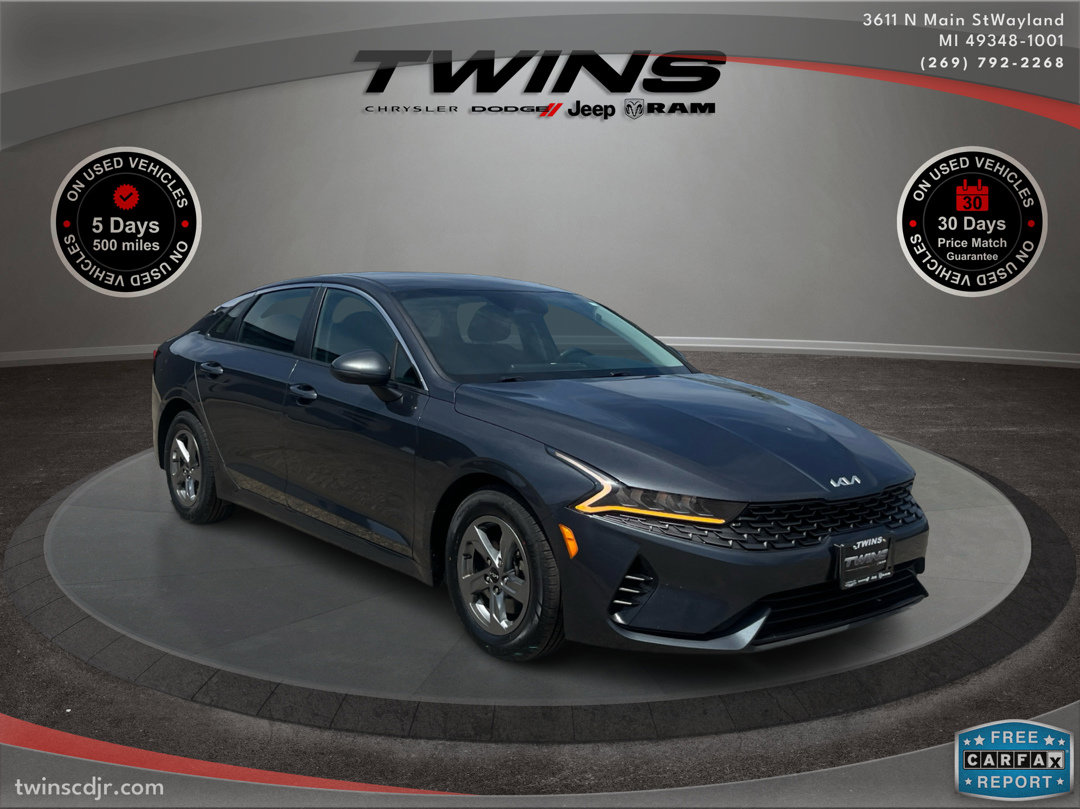 Used 2022 Kia K5 LXS with VIN 5XXG14J23NG106046 for sale in Wayland, MI