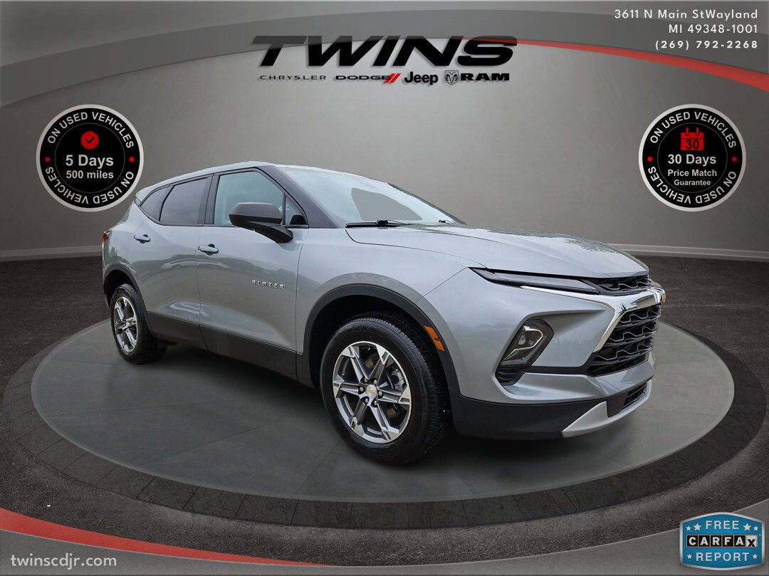 Used 2023 Chevrolet Blazer 2LT with VIN 3GNKBCR4XPS182083 for sale in Wayland, MI
