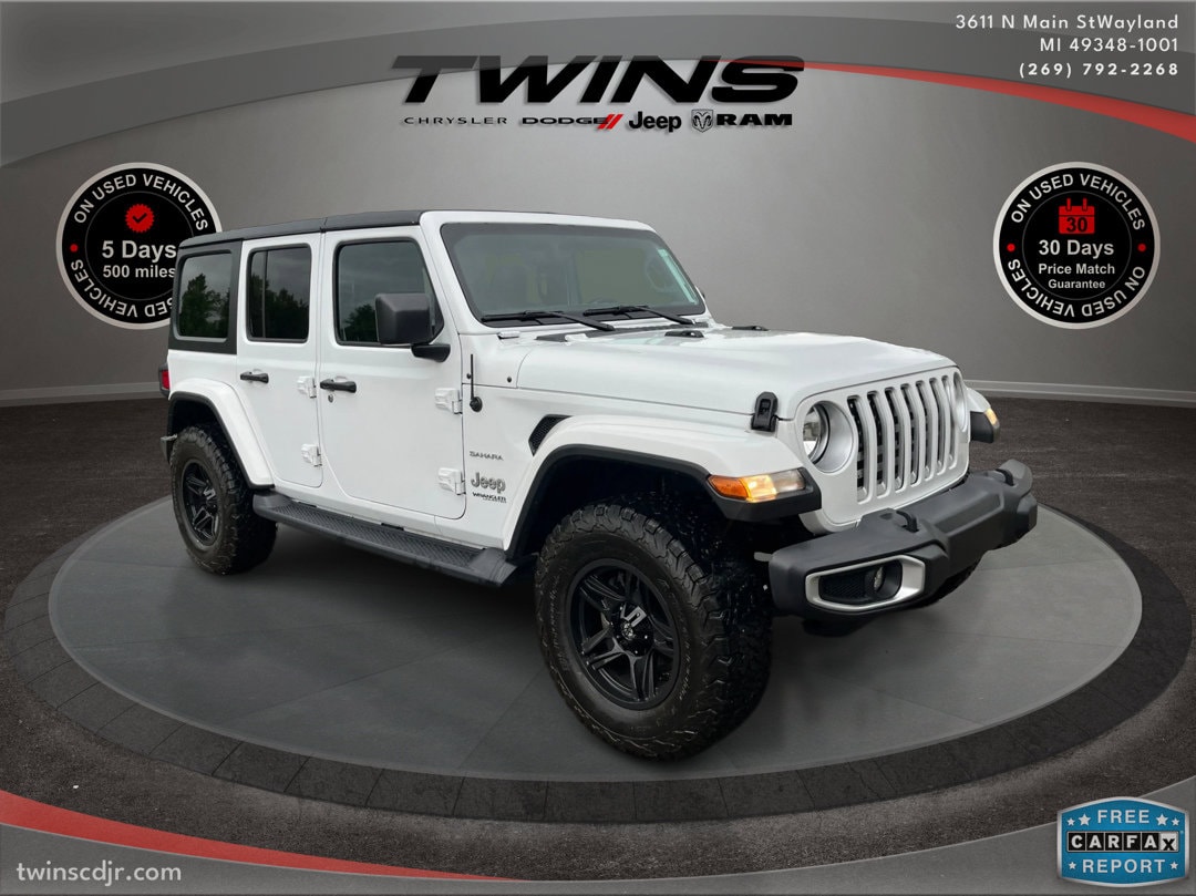 Used 2020 Jeep Wrangler Unlimited Sahara with VIN 1C4HJXEG9LW295549 for sale in Wayland, MI