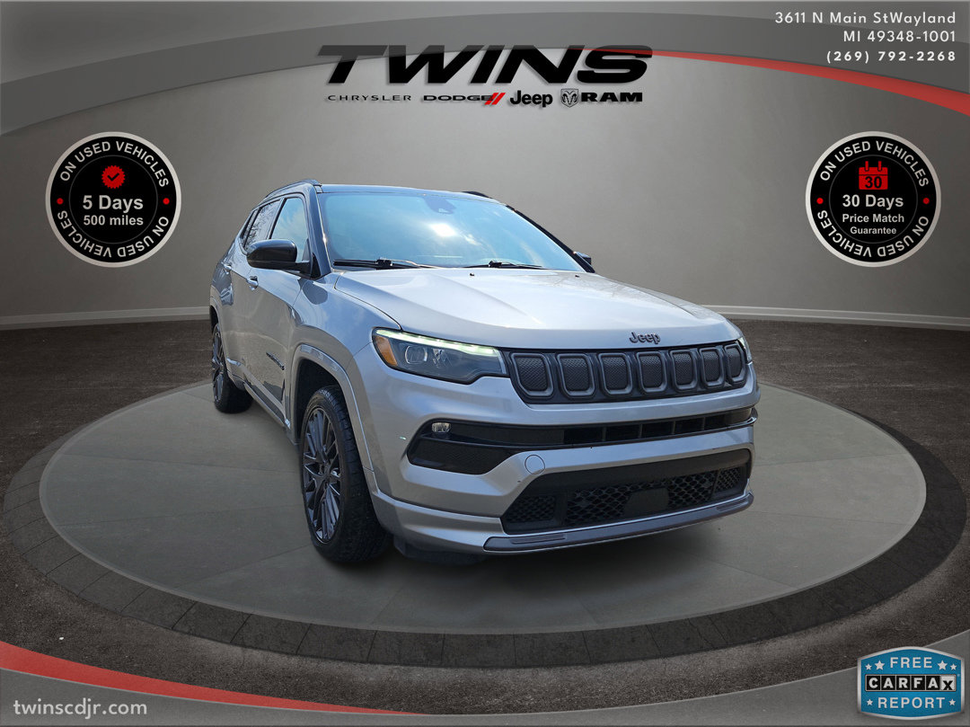Used 2022 Jeep Compass High Altitude with VIN 3C4NJDCB9NT106996 for sale in Wayland, MI