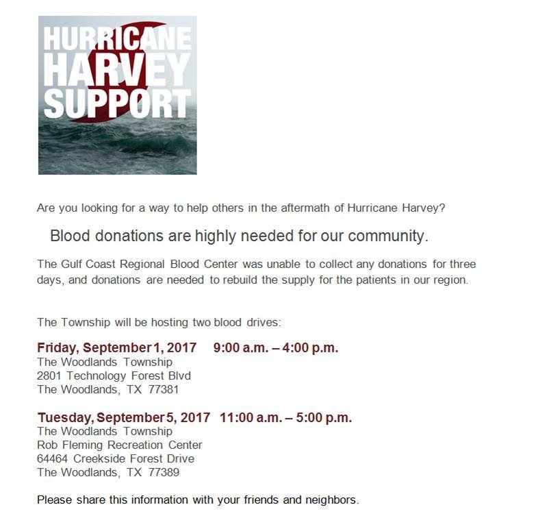hurricane harvey volunteer help donate blood