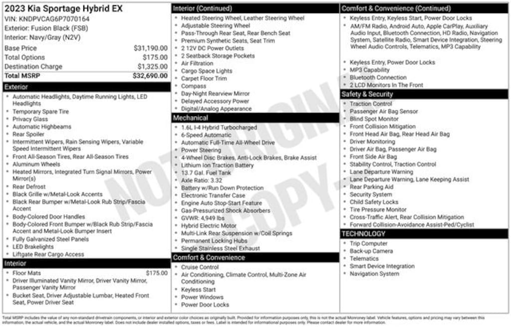 Certified 2023 Kia Sportage Hybrid EX SUV