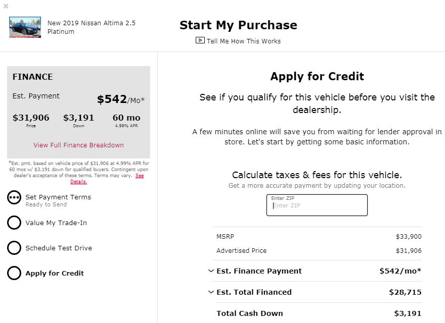 Apply For Financing