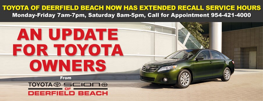 Toyota of Deerfield Beach Southeast Dealership Distributors | Recalls