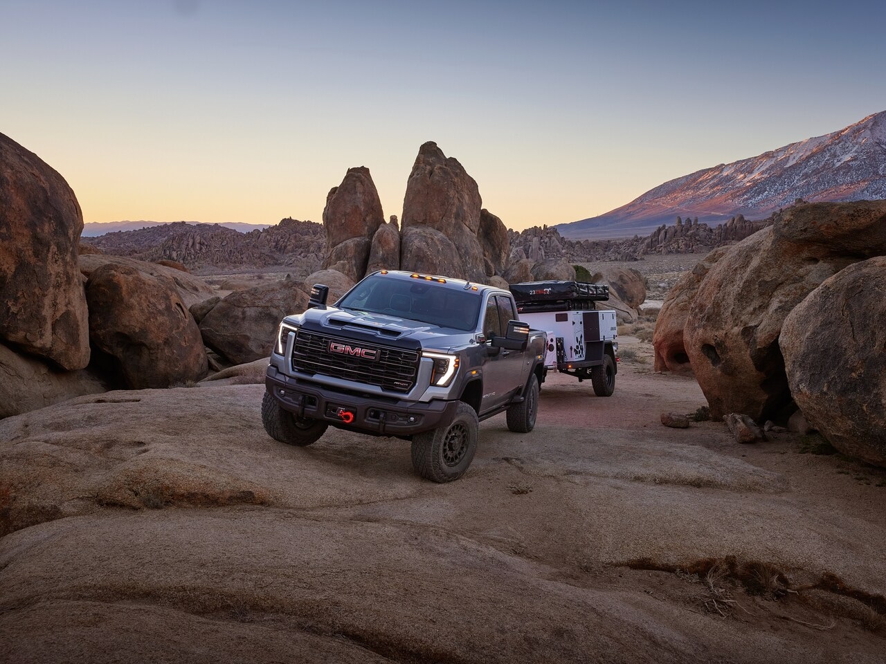 GMC Sierra 2500 HD towing a trailer