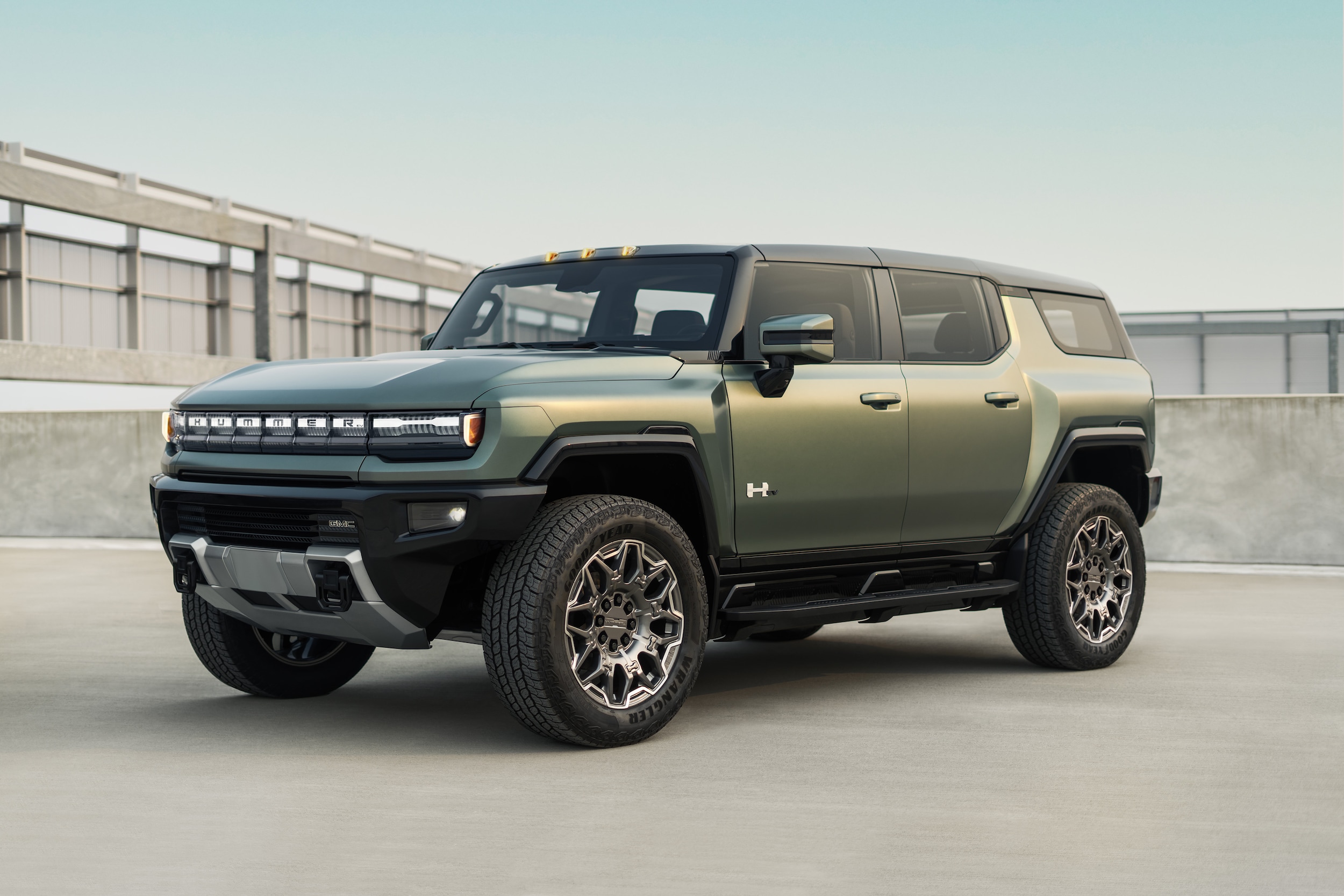 Green Hummer EV SUV