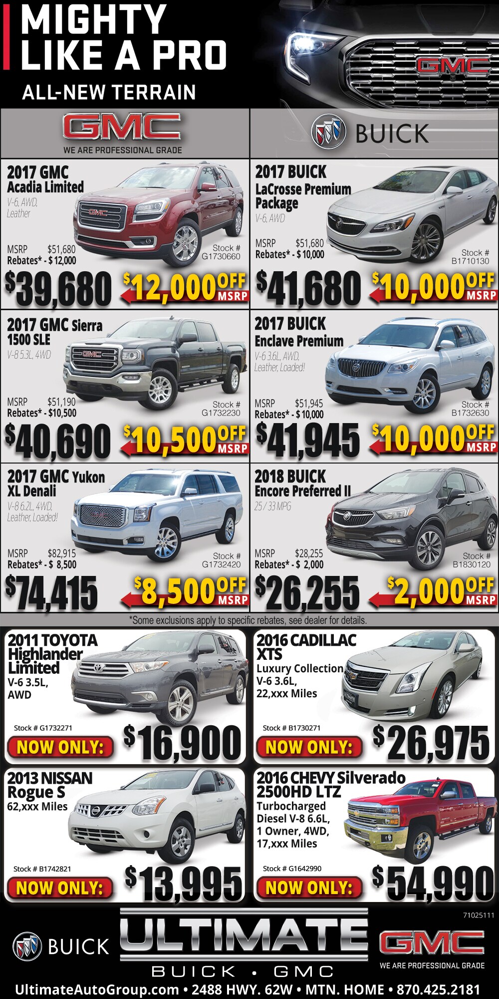 Deals Ford GMC KIA Jeep Ram Dodge Buick Mountain Home AR