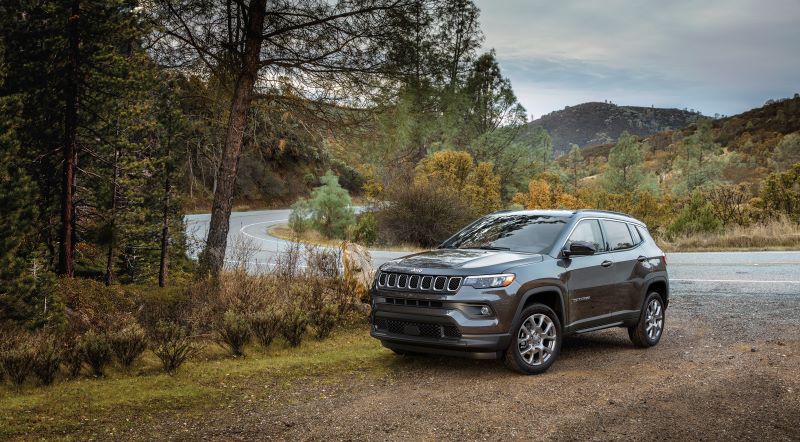  Grey Jeep Compass by the road