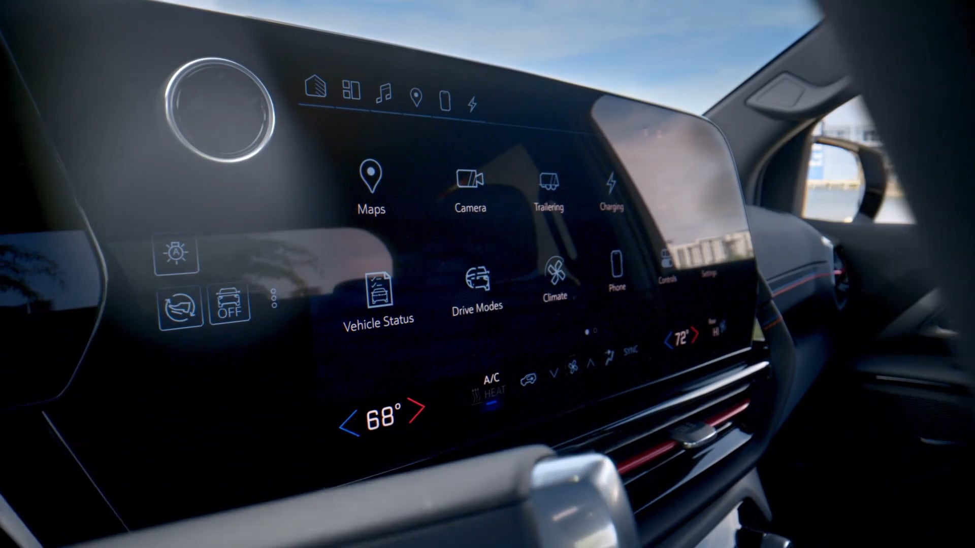 The front display screen in silverado ev.