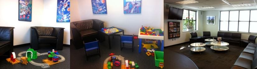 Customer work station and Wi-Fi area at Umansky Motor Cars