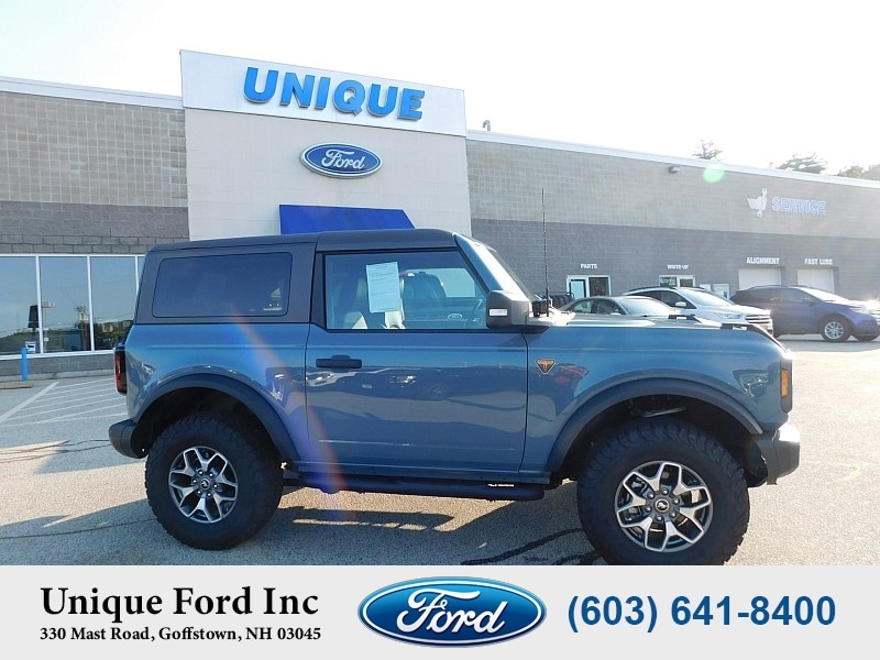 Used 2022 Ford Bronco 2-Door Badlands with VIN 1FMDE5CP3NLA74233 for sale in Goffstown, NH