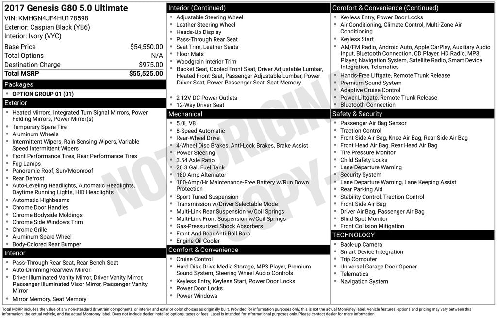 Used 2017 Genesis G80 5.0 Ultimate Sedan