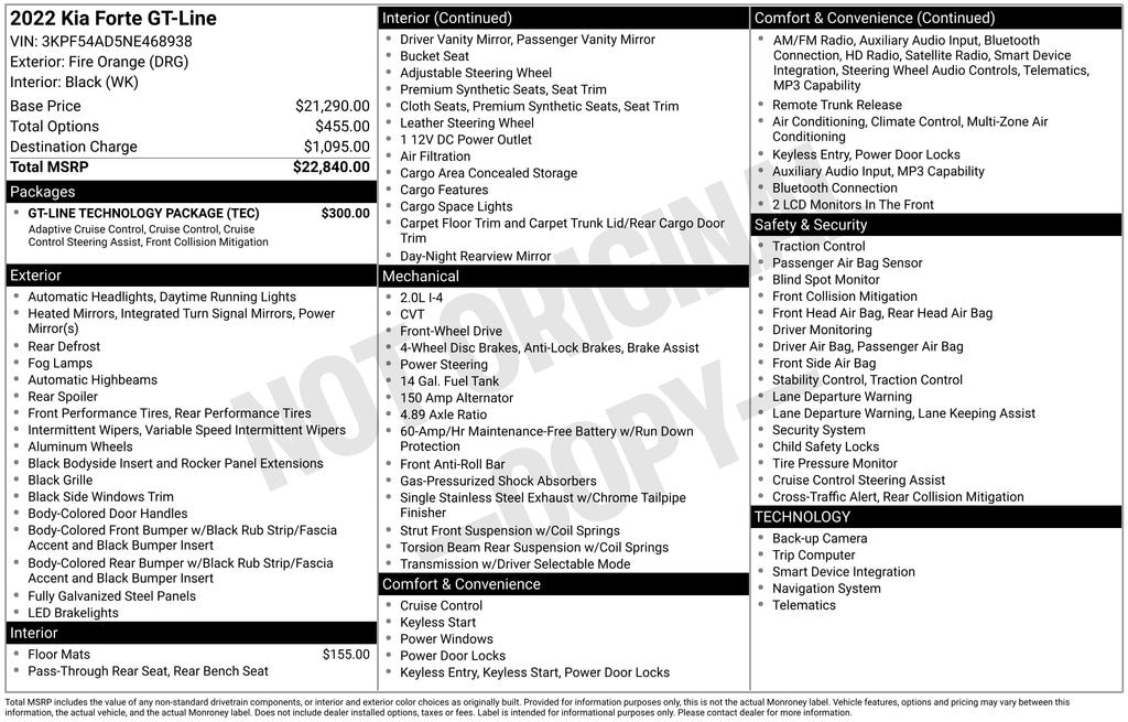 Certified 2022 Kia Forte GT-Line Sedan