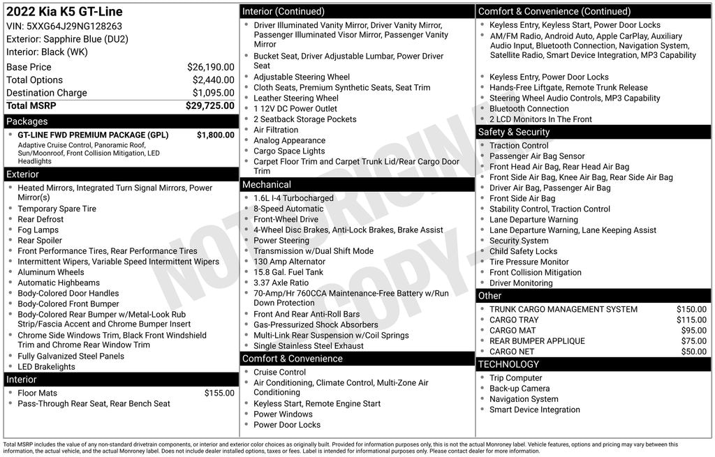 Used 2022 Kia K5 GT-Line Sedan
