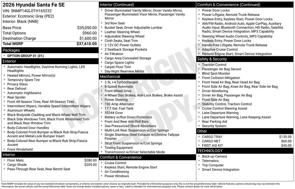 Certified 2026 Hyundai Santa Fe SE SUV