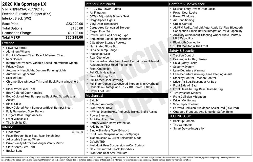 Used 2020 Kia Sportage LX SUV