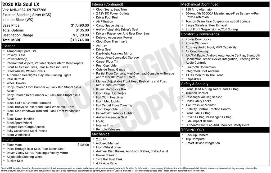 Used 2020 Kia Soul LX Hatchback