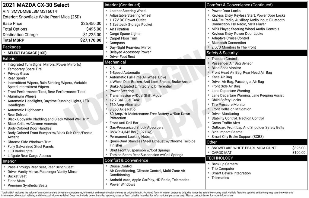 Used 2021 Mazda Mazda CX-30 Select Package SUV