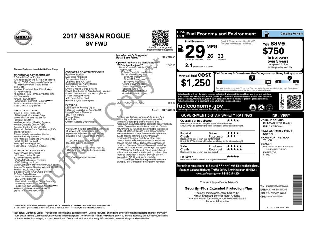 Used 2017 Nissan Rogue SV SUV