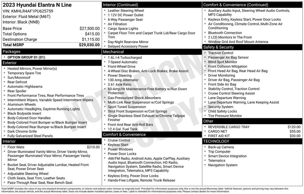 Used 2023 Hyundai Elantra N Line Sedan