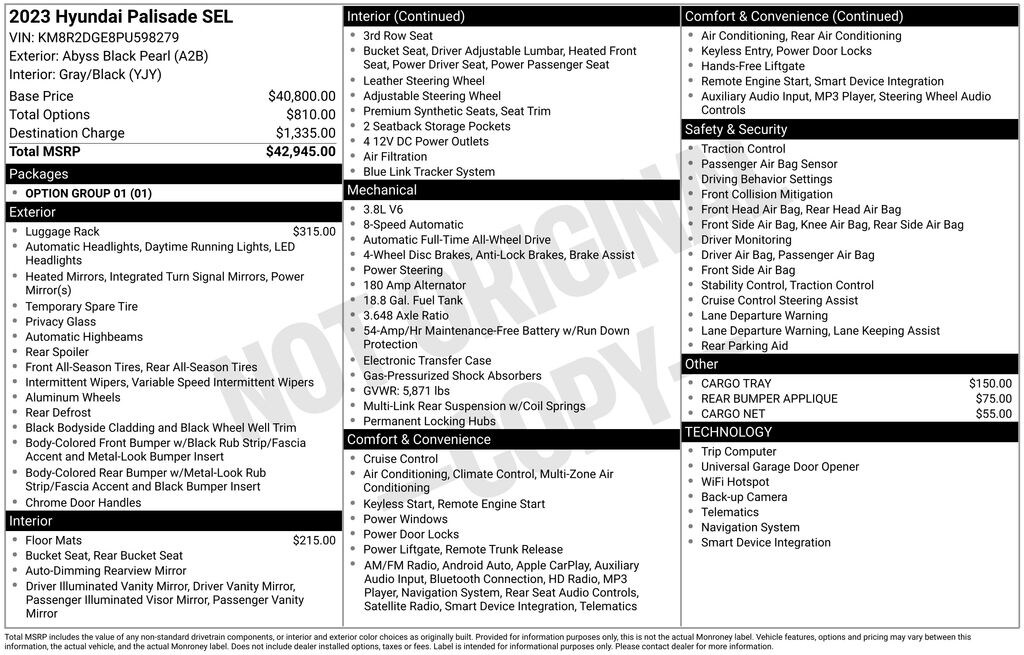 Used 2023 Hyundai Palisade SEL SUV