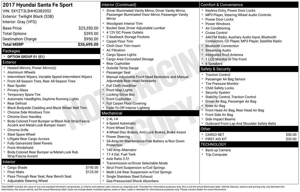 Used 2017 Hyundai Santa Fe Sport 2.4L SUV