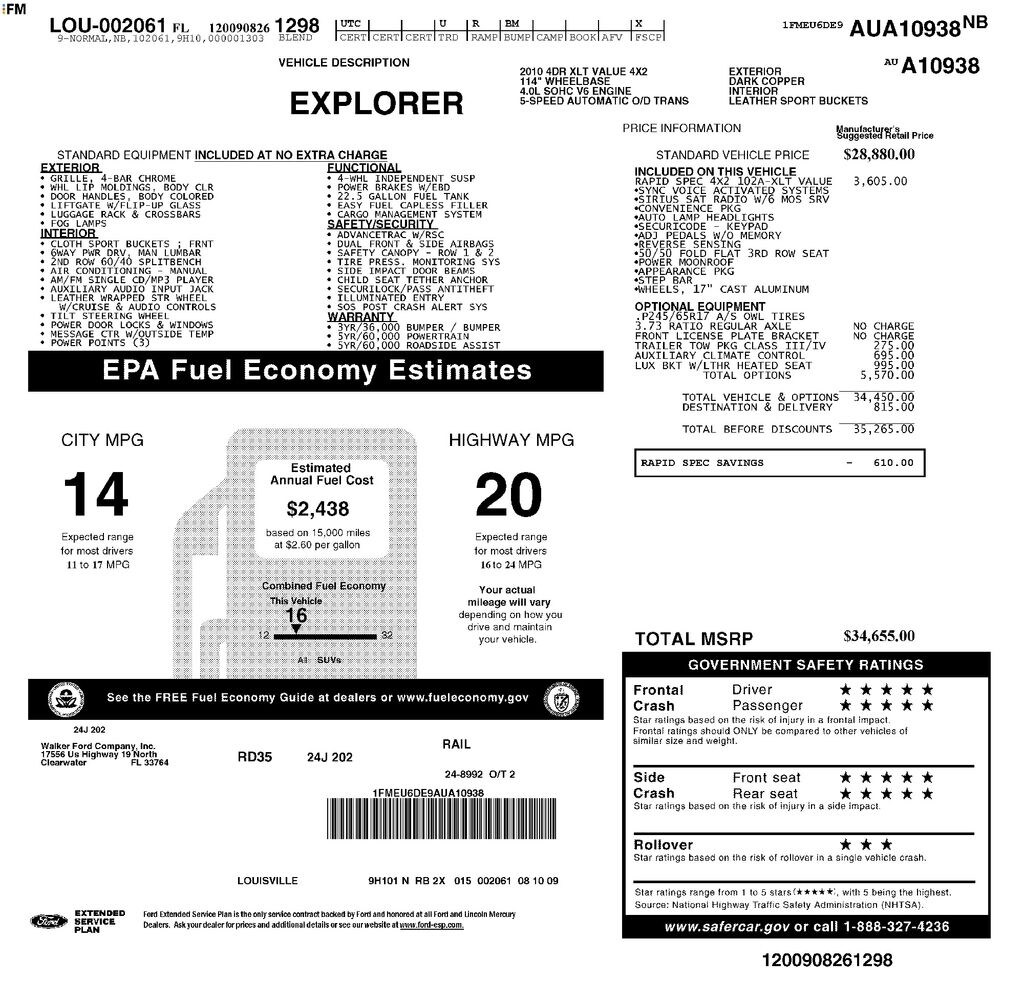 Used 2010 Ford Explorer XLT SUV