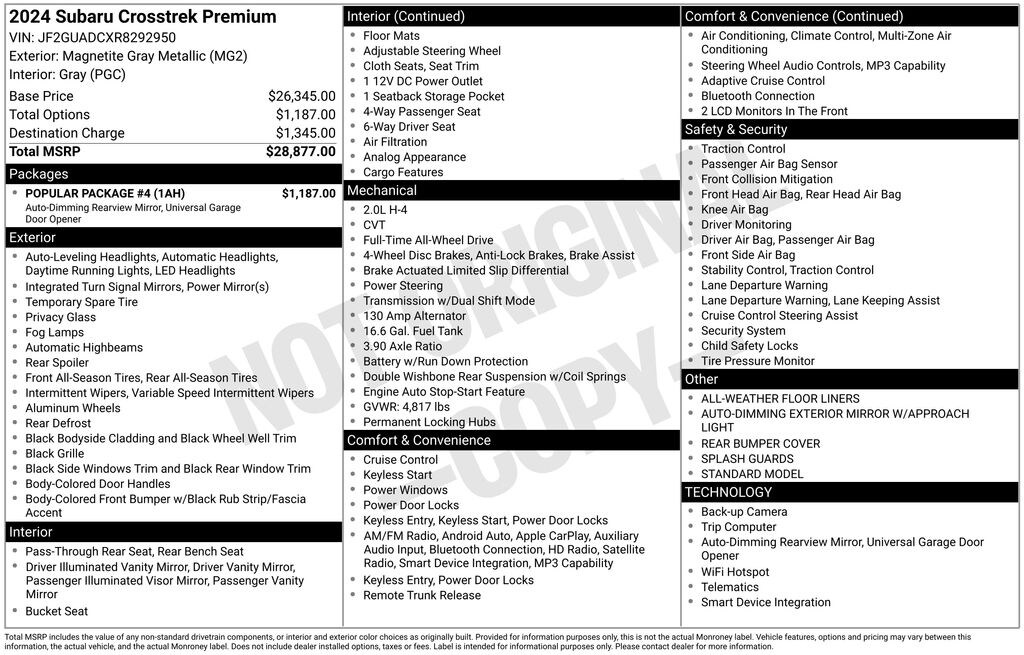 Used 2024 Subaru Crosstrek Premium SUV