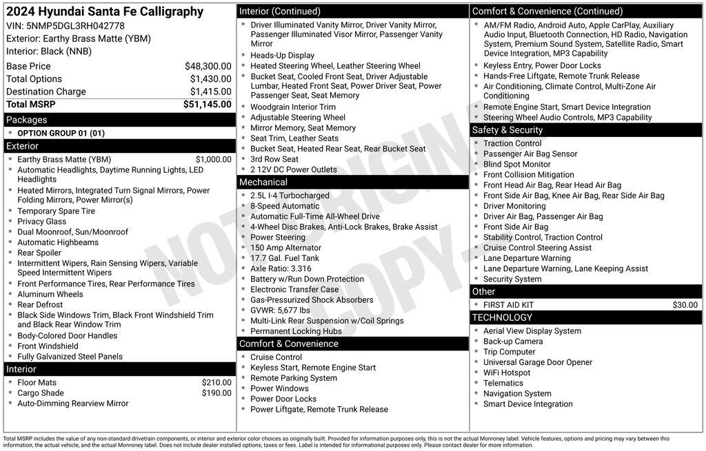 Used 2024 Hyundai Santa Fe Calligraphy SUV