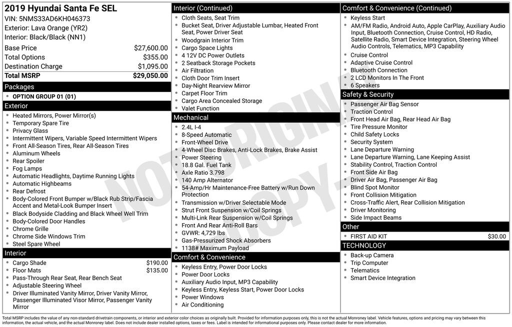 Used 2019 Hyundai Santa Fe SEL 2.4 SUV