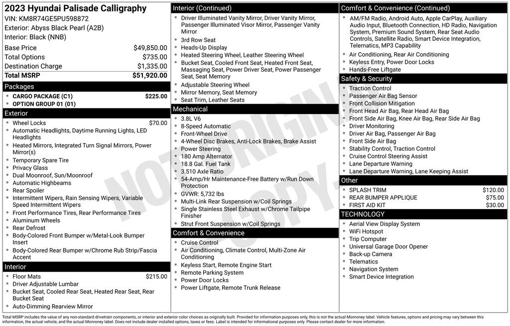 Used 2023 Hyundai Palisade Calligraphy SUV