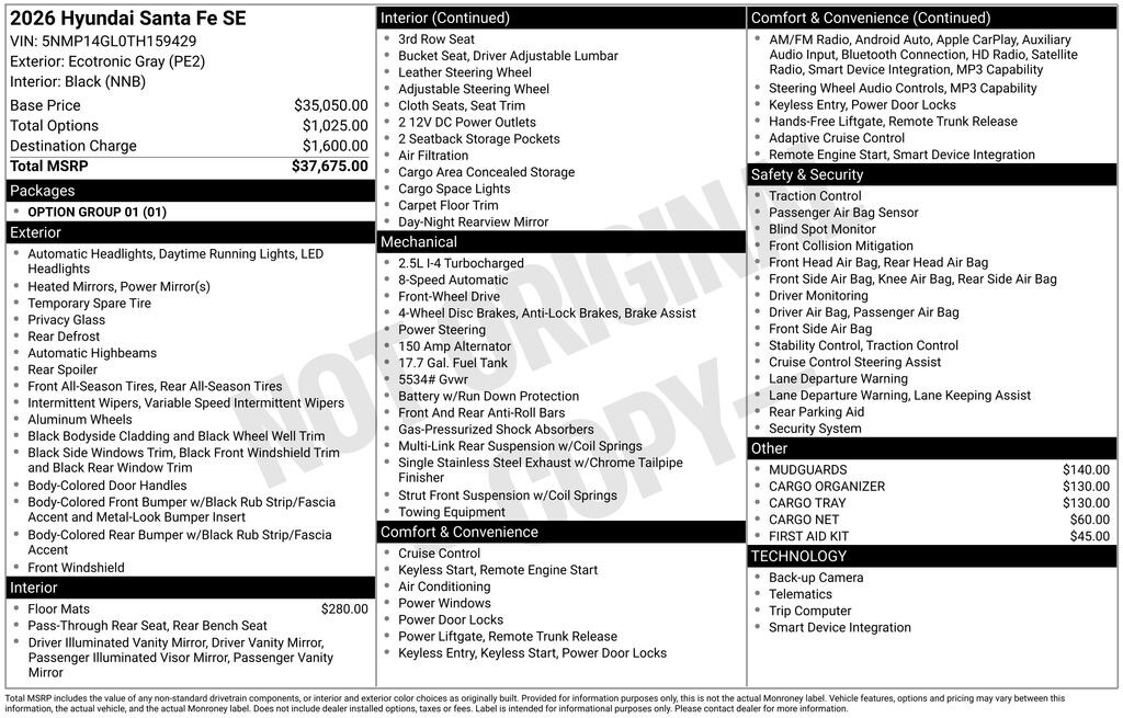 Used 2026 Hyundai Santa Fe SE SUV