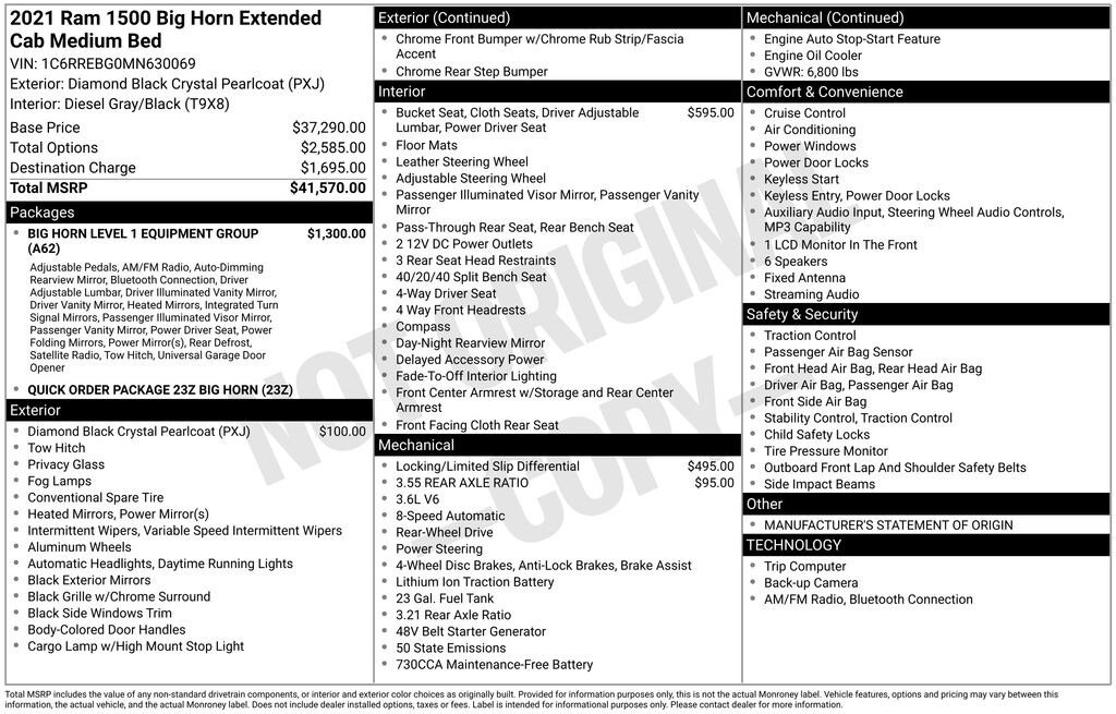 Used 2021 Ram 1500 Big Horn/Lone Star Truck Quad Cab