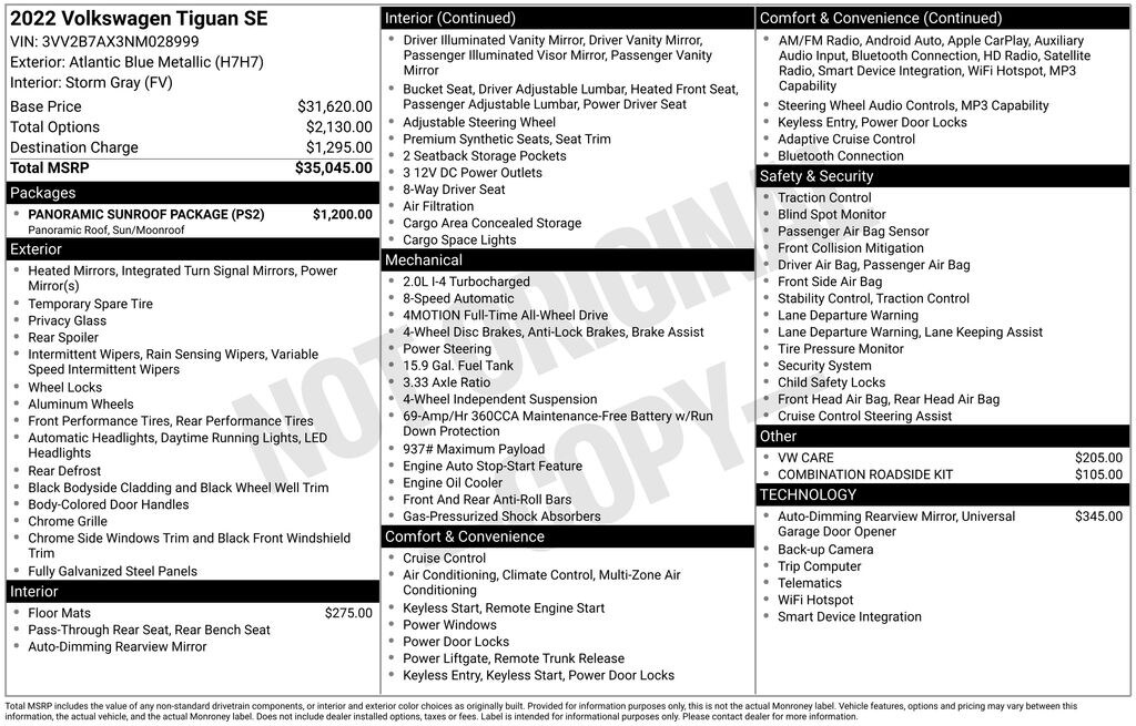 Used 2022 Volkswagen Tiguan 2.0T SE SUV