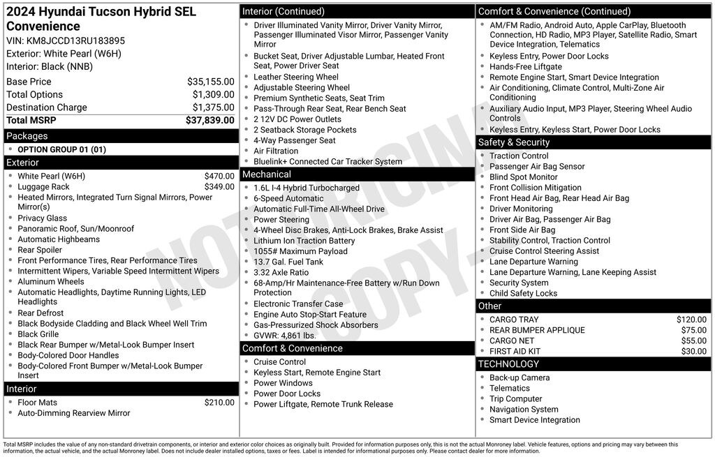 Used 2024 Hyundai Tucson Hybrid SEL Convenience SUV
