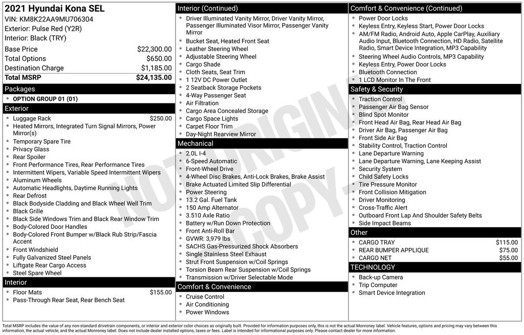 Used 2021 Hyundai Kona SEL SUV