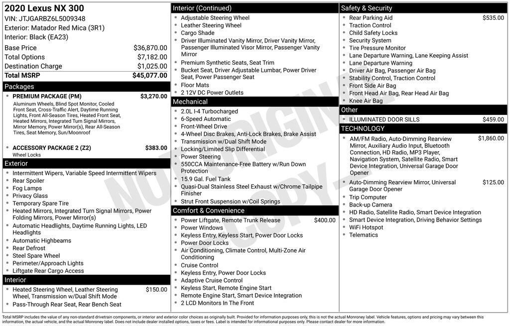 Used 2020 Lexus NX 300 SUV