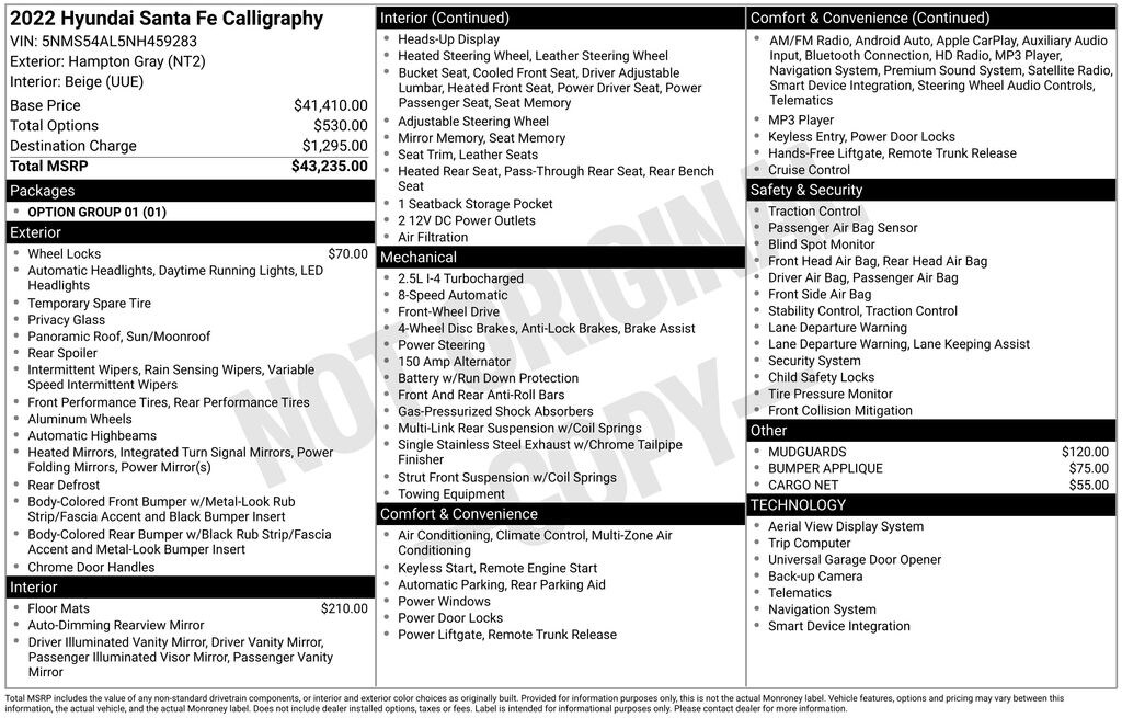 Used 2022 Hyundai Santa Fe Calligraphy SUV