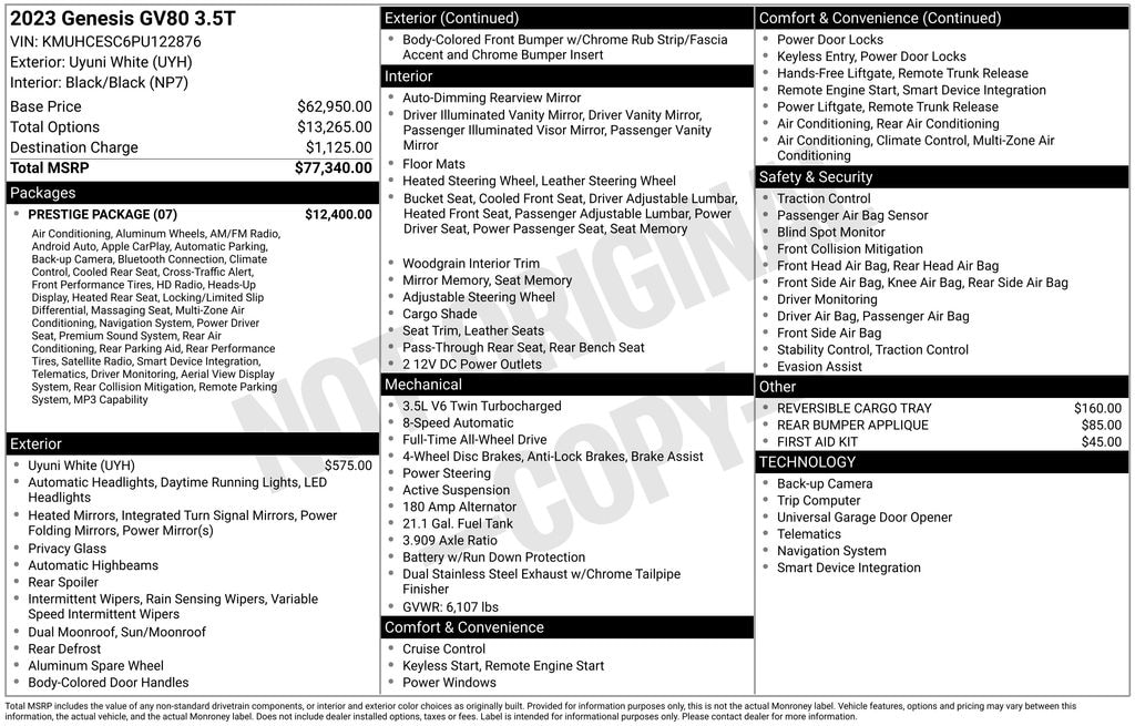 Used 2023 Genesis GV80 3.5T SUV