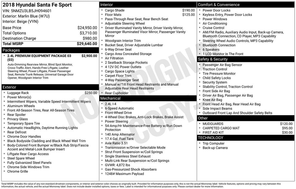 Used 2018 Hyundai Santa Fe Sport 2.4L SUV