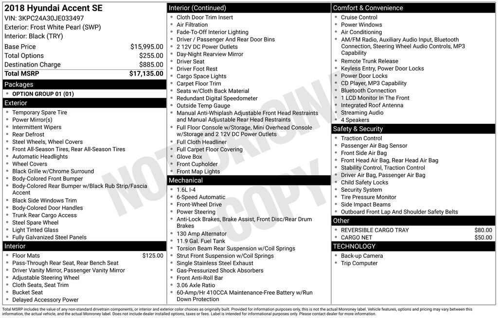 Used 2018 Hyundai Accent SE Sedan